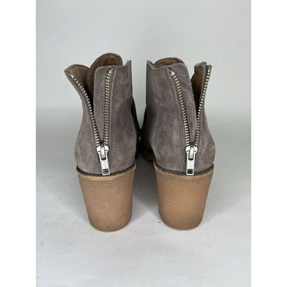Ugg Booties Women Size 9 Gray Suede Zip Heels - Picture 12 of 16
